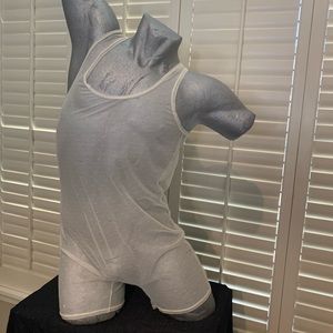 AfterDark Sheer Dot Tank Shorts - B0677- Cream